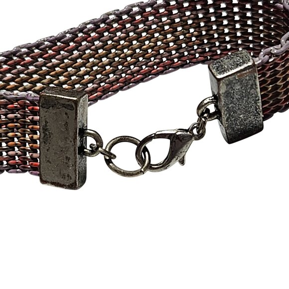 Handwoven Multicolor Metal Weave Bracelet Statement Fashion Jewelry Women - Picture 4 of 5